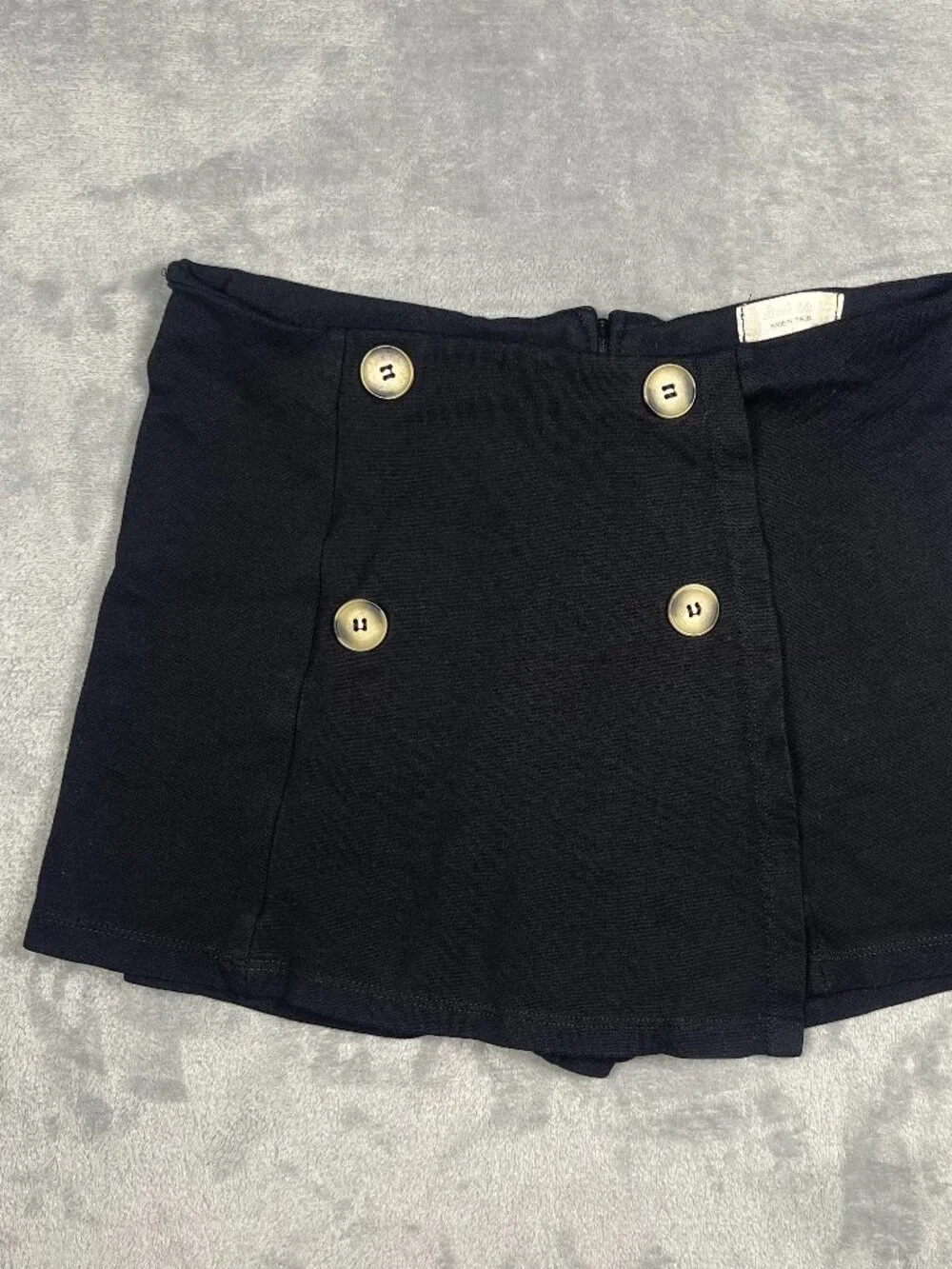 Altar’d State Black Skort Mini Skirt Shorts Button Front Made in USA Size L